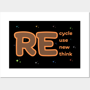 Recycle Reuse Renew Rethink Posters and Art